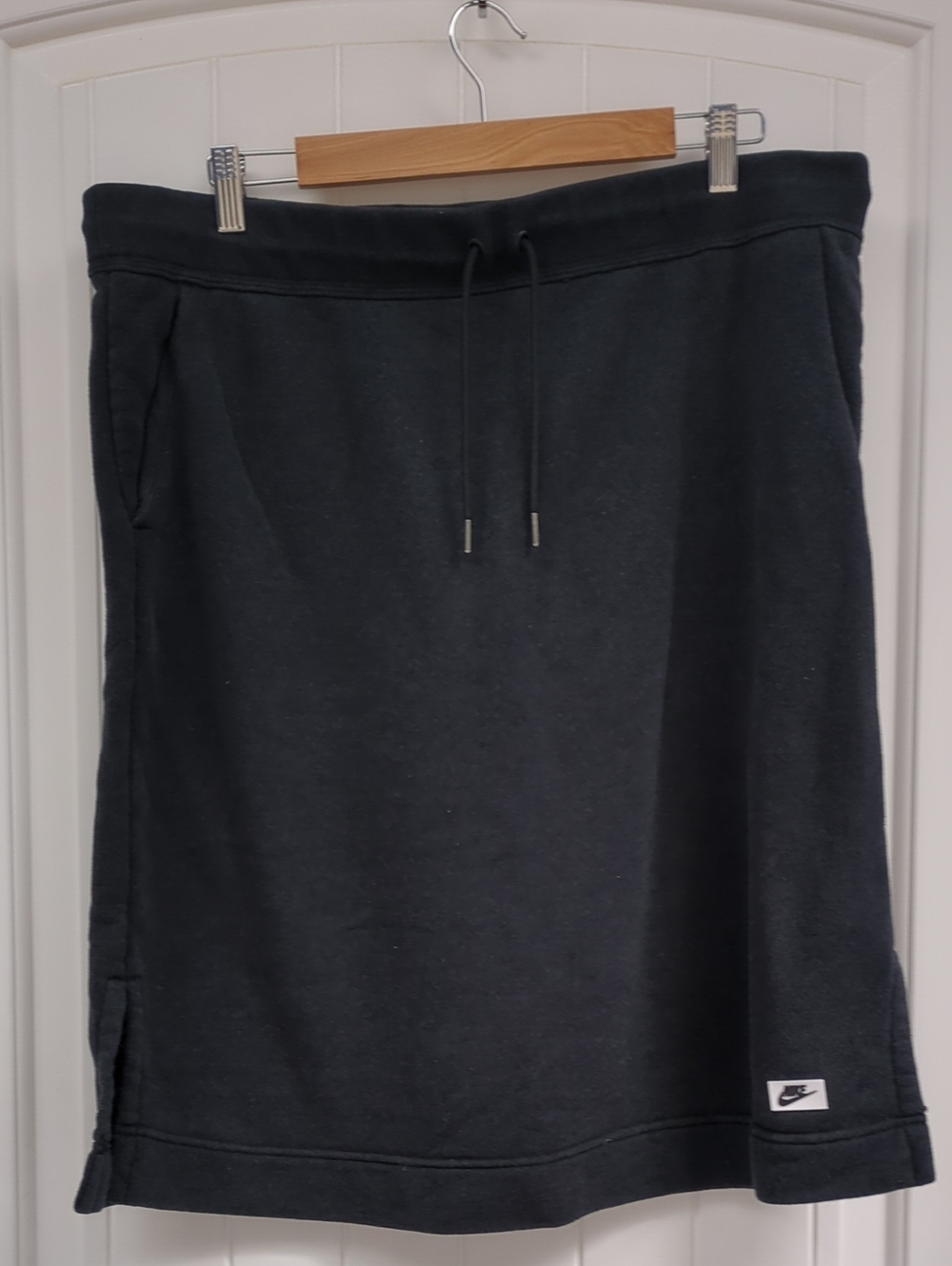 Nike Black Drawstring A-Line Sweat Skirt